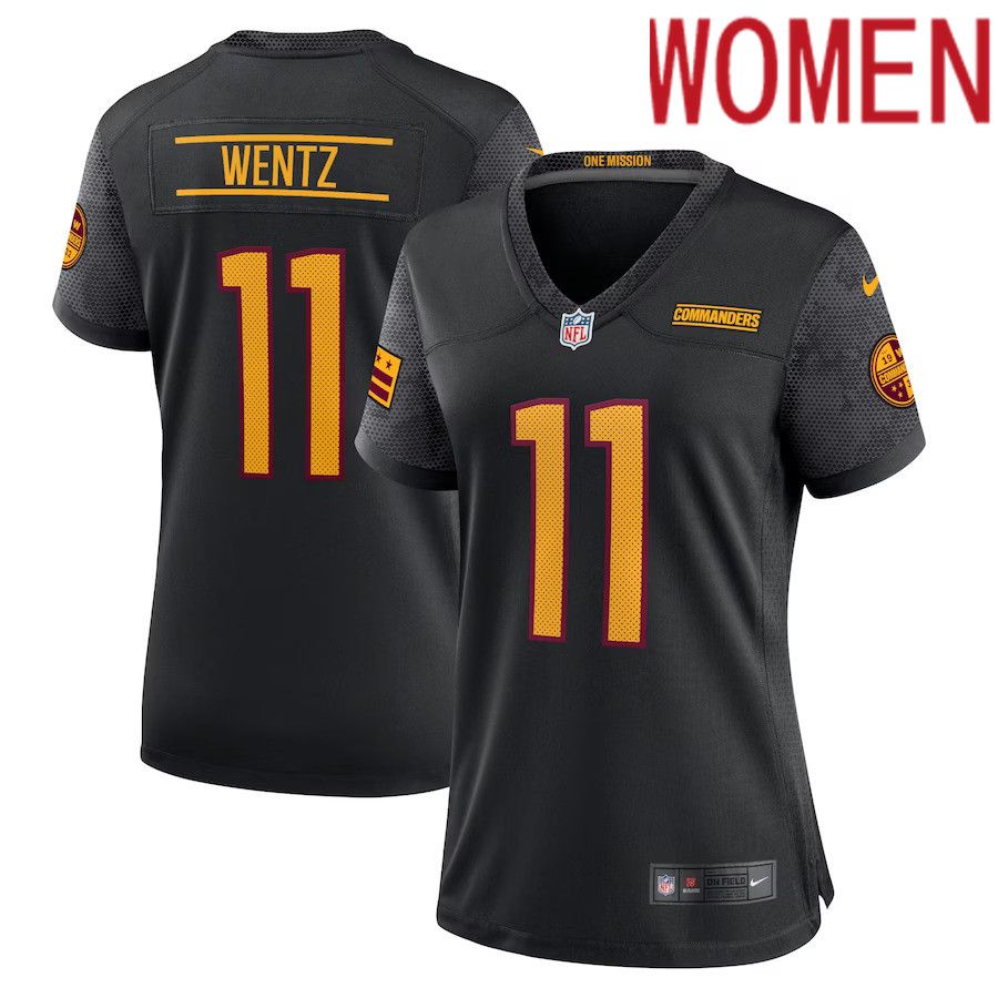 Women Washington Commanders #11 Wentz Nike Black Alternate Game Player NFL Jersey